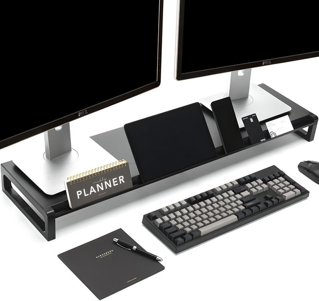 스톤힐 MS-01 멀티홈 메탈 와이드 모니터 받침대 (폰 태블릿 거치형), 1개, 블랙 (900_10.3)