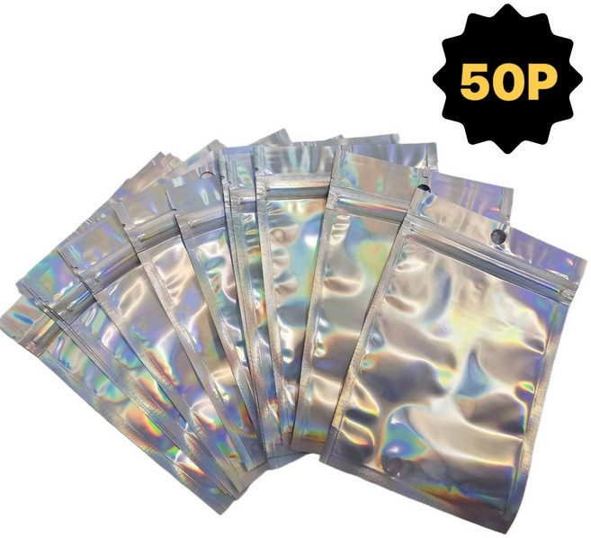 베네룸 홀로그램 선물 포장 지퍼백 포카 포장 봉투, 50개