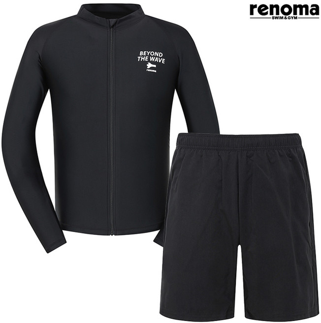 레노마수영복 남성 비욘드 집업 래쉬가드세트 (RN-MS2F702_BK)