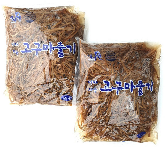 새마원 비타민자숙 고구마줄기 데친 삶은 고구마순, 2개, 1.5kg