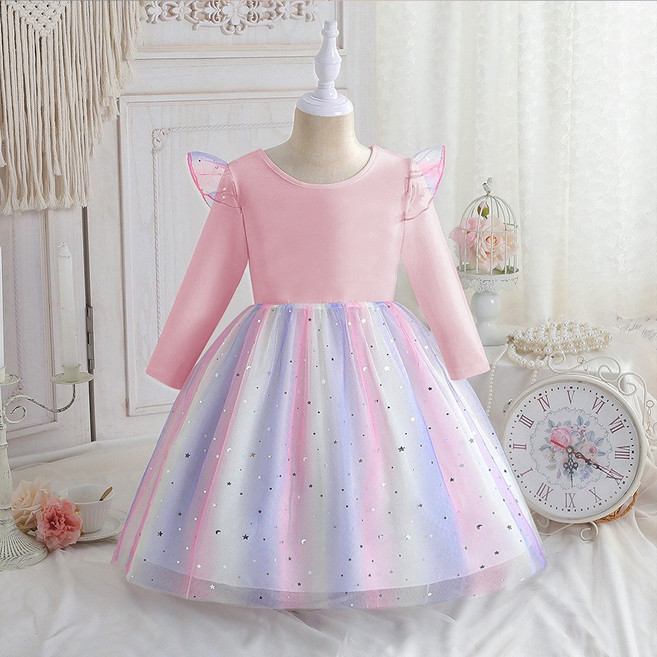 여아 베이직 샤 원피스 아동 긴팔 튜튜 스커트 공주 등원룩