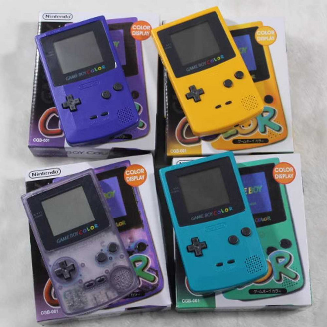 게임보이컬러 GAMEBOY 닌텐도 일본어판 중고 추억의, 1개, 청록색 플라스틱 (백라이트X)