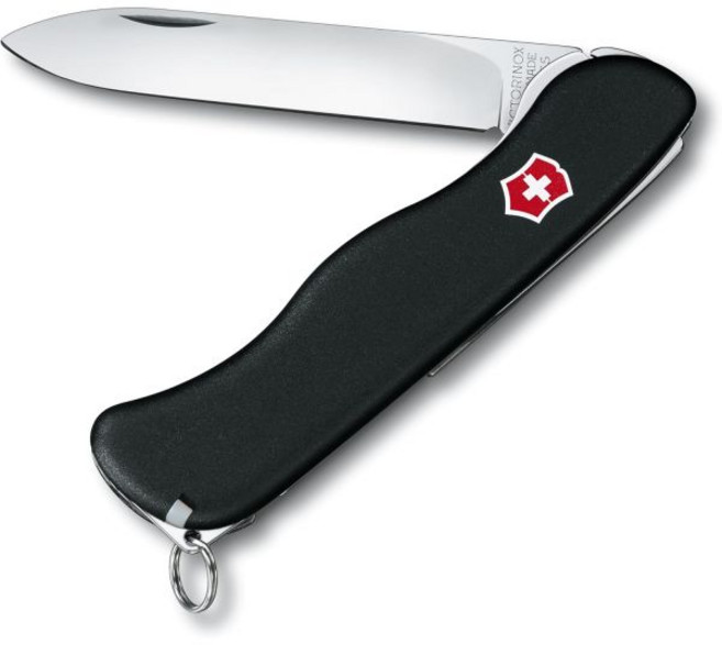 Victorinox 빅토리녹스 센티넬 포켓 나이프 4가지 기능 대형 잠금 블레이드 가벼움 검은색, Single, 1개