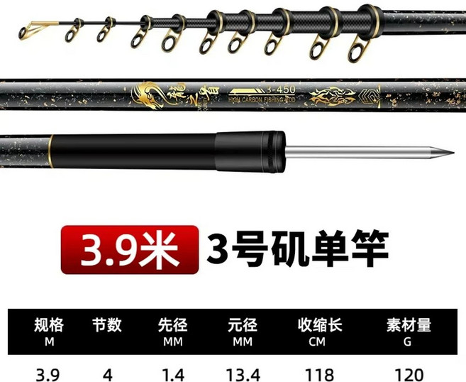 고탄성카본 이소대 선상대 카고대 시리즈 원투대 2호/3호/5호/7호대 찌낚시대, J. 3호 업그레이드 하이카본 39m 싱글로드 솔리드