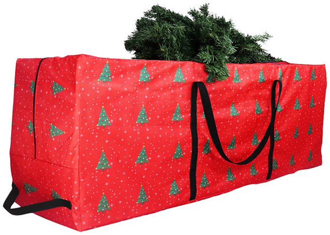 방수 크리스마스트리 정리 보관백 122X38X51 대형 트리 보관함, 1개, RED