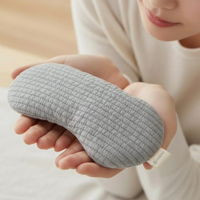 자연아이 국산 팥 눈 찜질팩 눈안대 코찜질 비염 냉온찜질 그레이(일반형), 1개