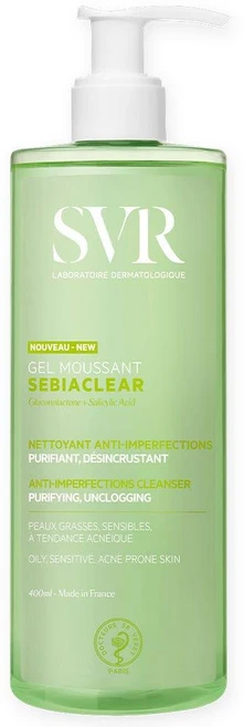 Svr Sebiaclear Foaming Cleanser 에스브이알 세비아클리어 포밍 클렌저, 400ml, 1개 - 쿠팡