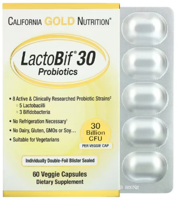 캘리포니아골드뉴트리션 락토비프 30 프로바이오틱 30 0억 CFU 베지 캡슐, 비건, 성인남녀공용, 알약/캡슐, 60정, 1개 - 쿠팡