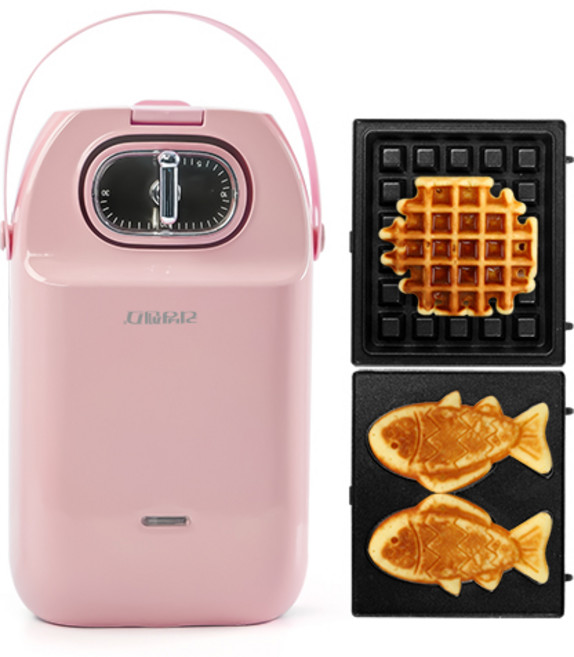 리빙센스 붕어빵 간식 와플메이커, 핑크