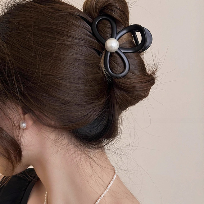 미다미 [2P세트/단품] 클로버 진주 포인트 집게핀세트