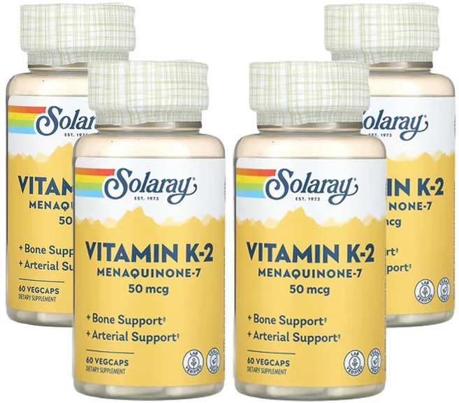 쏠라레이 비타민 K-2 메나퀴논-7 50mcg 베지캡슐 60정, 4개 - 쿠팡