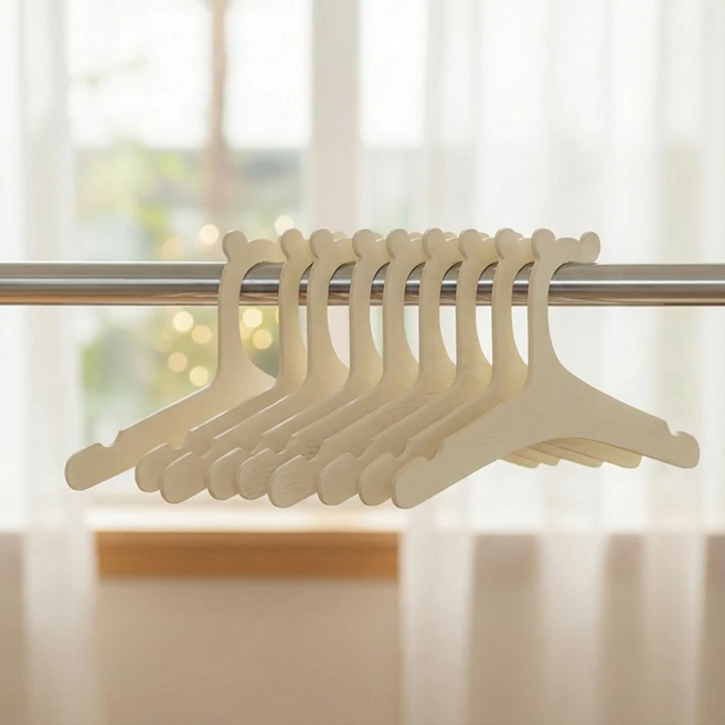 멍담 원목 강아지 옷걸이 곰돌이 디자인, 1세트