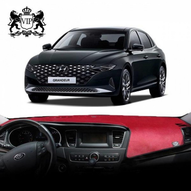 더뉴그랜져 벨벳 논슬립 고급 대쉬보드커버 VIP 시리즈, 상세페이지 참조, 필수선택_HUD 유 센터스피커 무 - 와인원단 블랙테두