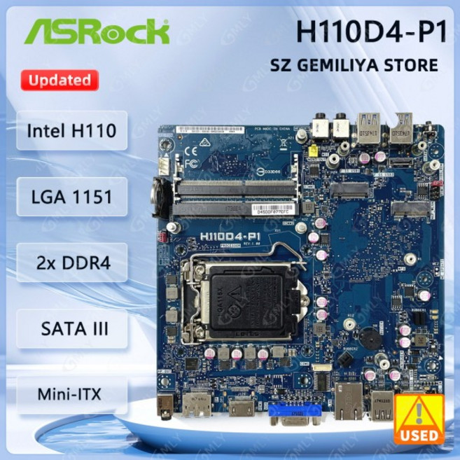 ASROCK H110D4-P1 미니-ITX 마더보드 LGA1151 인텔 H110 DDR4 지원 i7-6700 i7-7700 i3-6100 i3-7100 CPU