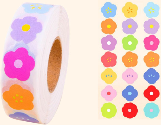 스노벨 1000매입 꽃잎 플라워 스티커, 1세트, 혼합(S719) 1000매