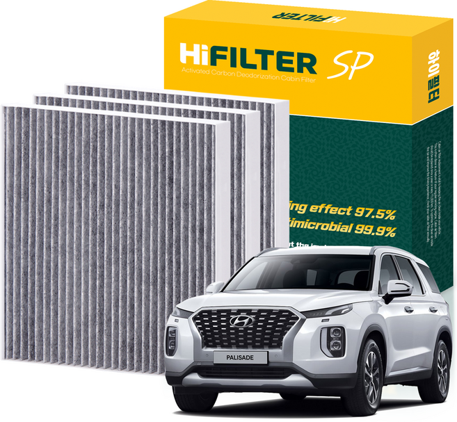 하이필터 현대 자동차 펠리세이드 활성탄 에어컨필터, 3개, 펠리세이드 (LX2) HI-G007