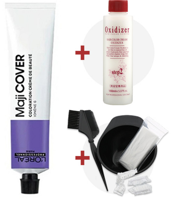 (산화제+시술도구)로레알 마지커버 50ml, 5 밝은 갈색, 1개