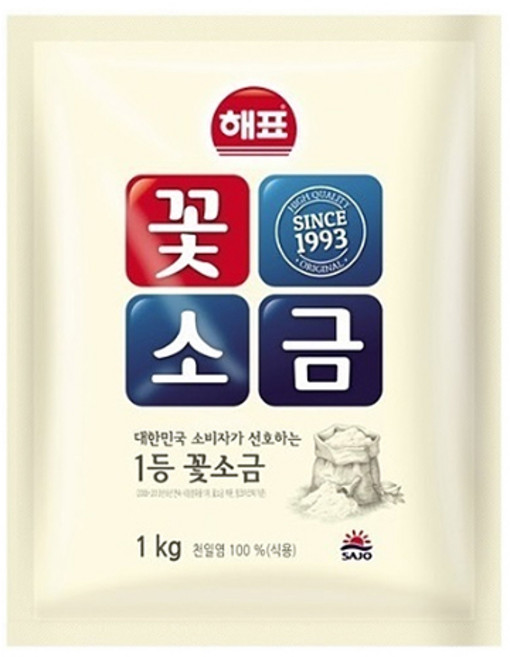 해표 꽃소금, 1kg, 3개