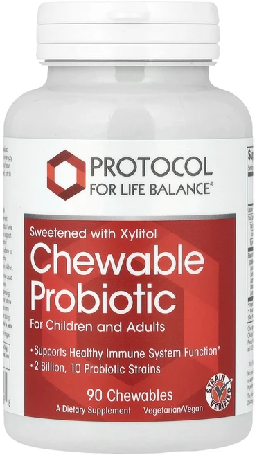 Protocol for Life Balance 츄어블 프로바이오틱 어린이 및 성인용 20억 츄어블 90정, ProtocolforLifeBalance츄어블프로바이오, 1개 - 쿠팡