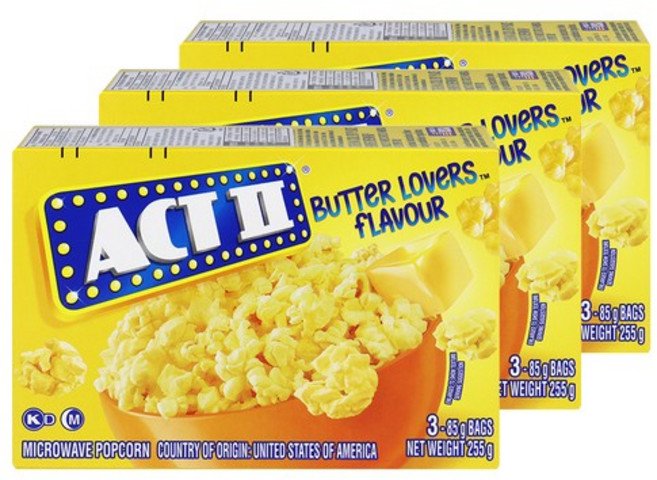 CONAGRA 액트투 팝콘 버터러버맛 전자레인지용 3p, 255g, 3개