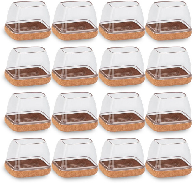 민스리빙 도토리 의자발 커버 사각, 브라운, 16개