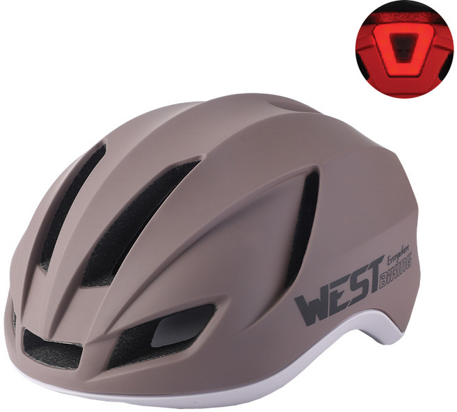 시그니처베이지 자전거 킥보드 초경량 후미등 헬멧 YPZ439, 브라운, 1개