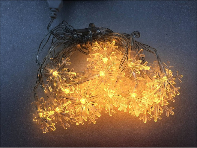 大林電子 暖白雪花燈 聖誕燈飾 萬聖燈飾 USB供電 恆亮 A0913ww, 1個