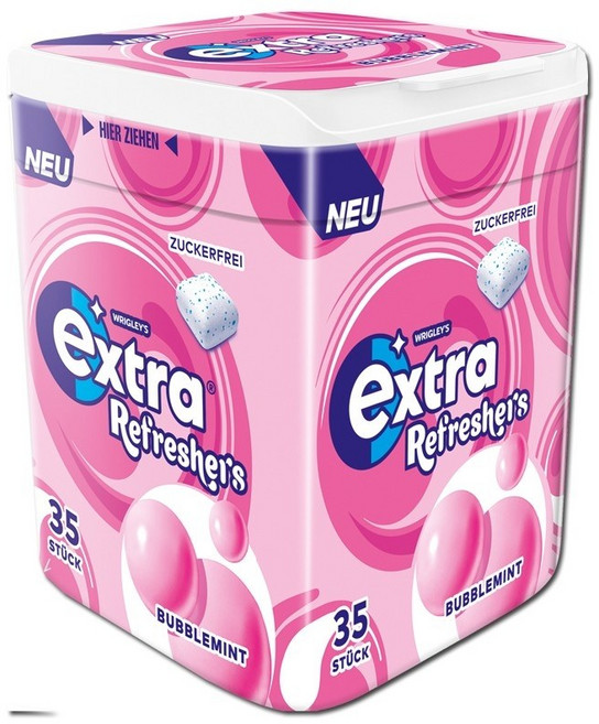 리글리 엑스트라 무설탕 츄잉껌 버블민트 35개입, 1개