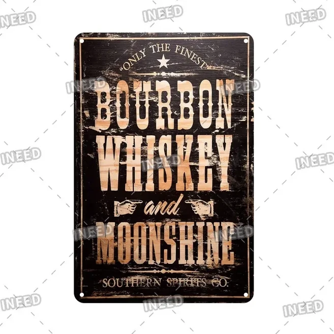 JIM BEAM 레트로 빈티지 위스키 금속 사인 장식 양철 바 펍 클럽 맨 동굴 홈 오피스용 완벽한, 8x4inch20x14cm, 01 23, 1개