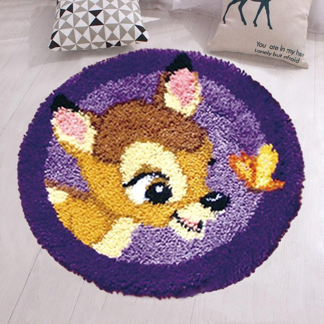 DIY 스킬 자수 세트 패키지 바늘 밑그림 털실 그물망 포함 키트 래치훅 만들기 홈 인테리어, R99049D(해바라기, 1개