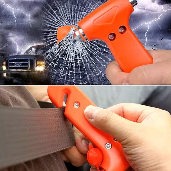 [다온] hill 차량용 비상망치 유리망치 안전벨트커터 겸용, 1개