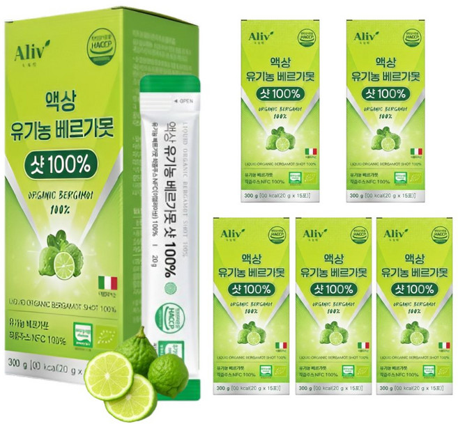 유기농 베르가못 폴리페놀 100% 베르가뭇 착즙액 식약처인증 6세트