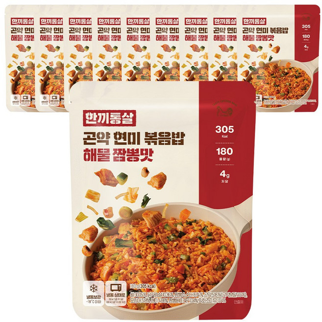 한끼통살 곤약현미볶음밥 해물짬뽕맛 10개입, 10개, 180g