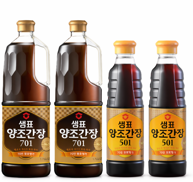 샘표양조간장 701 1.7L 2개 + 양조간장501 500ml 2개