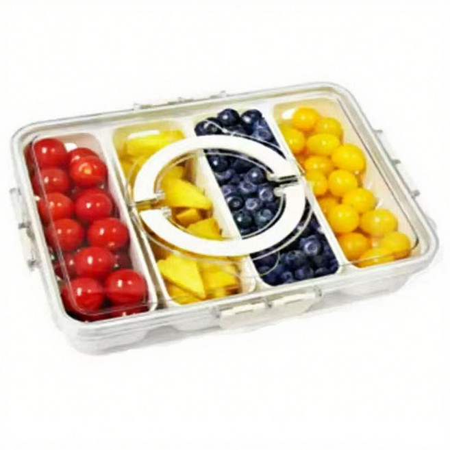 Rooice 냉장고 정리 보관함 야채과일 밀폐용기 손잡이 뚜껑형, 1개, 4개