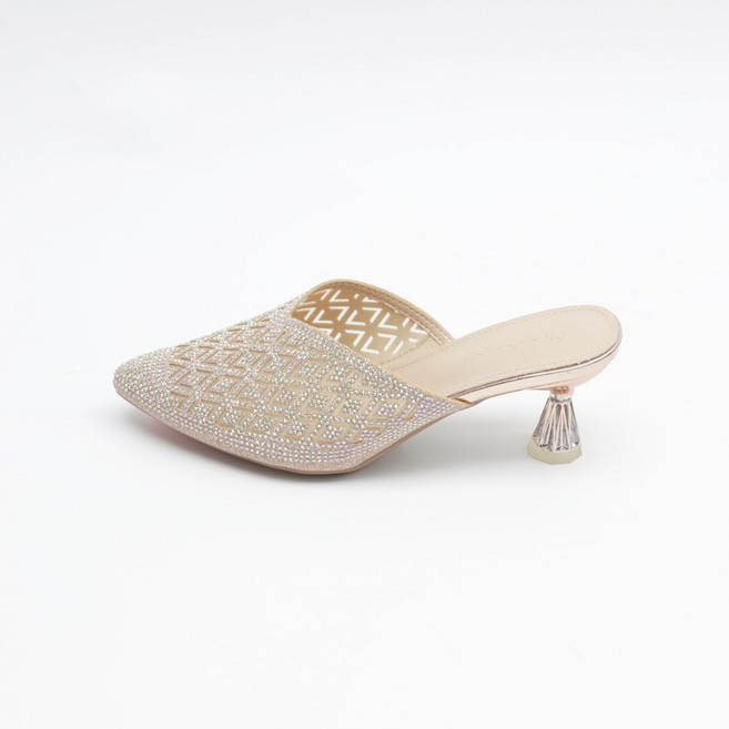 아르본 글리터 큐빅 스틸레토 뮬 7cm