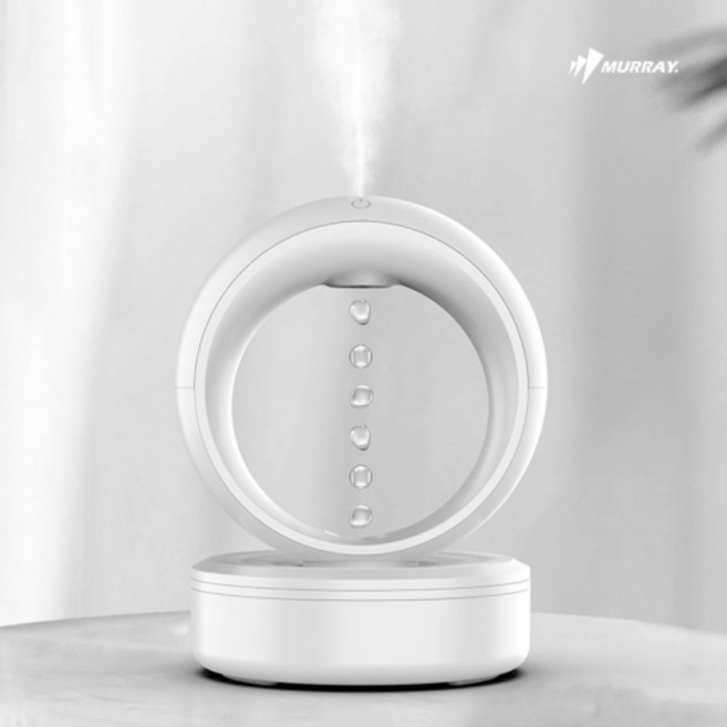 자취템 무중력 물멍 LED무드등 물방울가습기, 화이트, G0001060997