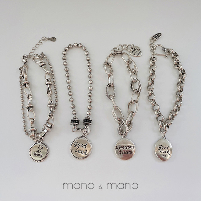 925실버 은 도금 빈티지 행운 펜던트 팔찌 4종