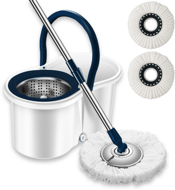 한평한뼘 고급형 바닥청소 밀대걸레 + 슈퍼스핀 짤순이 + 극세사걸레, 화이트, 1세트