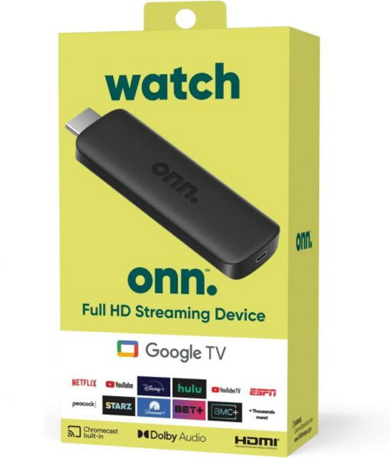 Onn Android TV 풀 HD 스트리밍 장치(신규 2023), 온앤 안드로이드 TV 풀 HD 스트리밍 디바이스 신제품