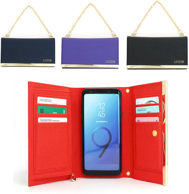 갤럭시 퀀텀3 케이스 SM-M536S 루진 심플백 클러치 지퍼 지갑형 사피아노 가죽 다이어리