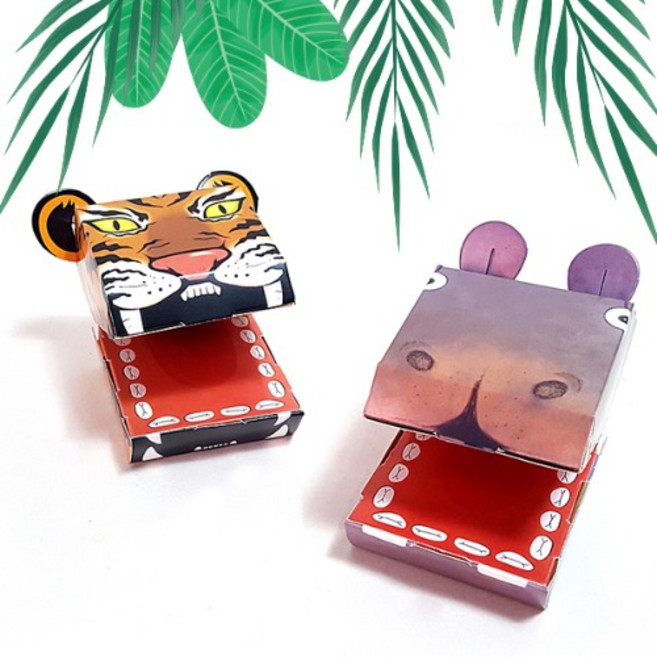 탑키드 ts28080 동물 종이 손인형 B (2p)