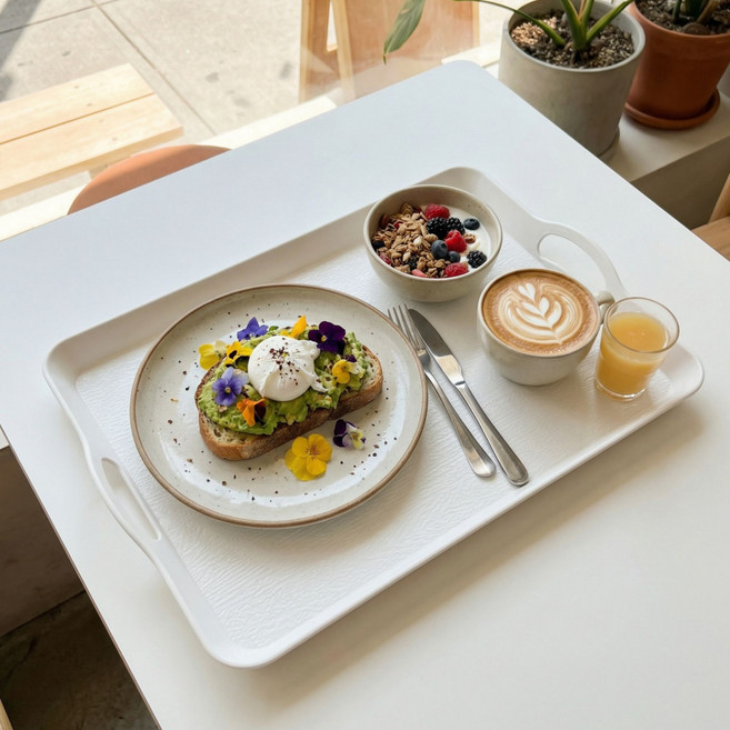 유포릭 심플 테이블 트레이, 3개, 블랙