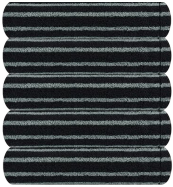 송월타올 스트라이프 줄무늬 수건 220g 570GSM, 3개, 블랙