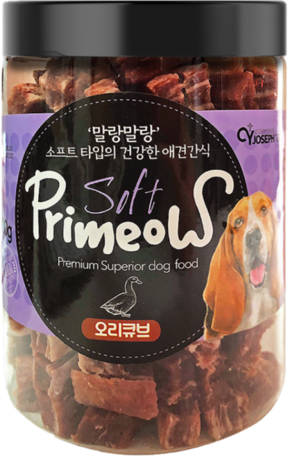 프리미요 소프트 강아지 통간식 육포 전연령 전대상견용, 오리맛, 200g, 1개