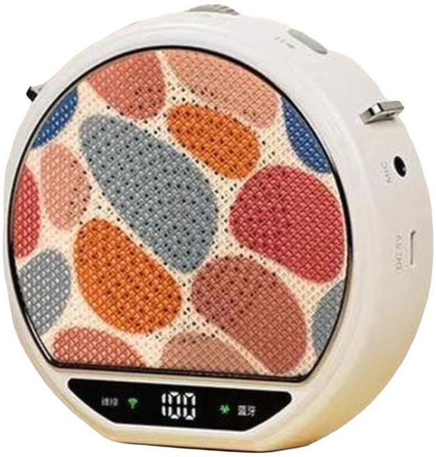 小蜜蜂 無線領夾麥克風 擴音器 10W 藍牙 5.4, 雲白, 1個, 如圖
