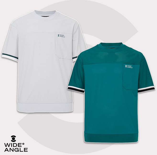 와이드앵글 남성 골프웨어 남자 골프 여름 반팔 아이스 메쉬 라운드 티셔츠 WMM25235