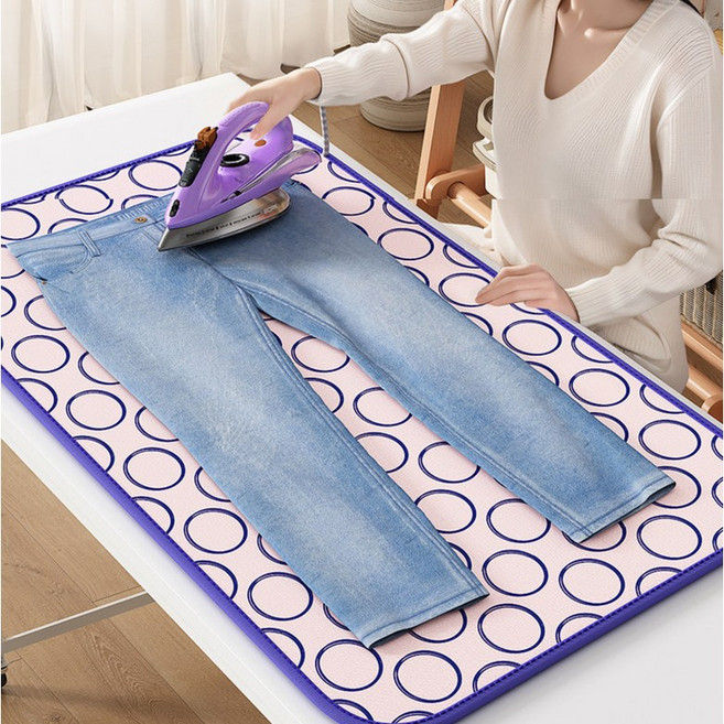 라워스 접이식 고열방지 안심 다림매트, 도트핑크