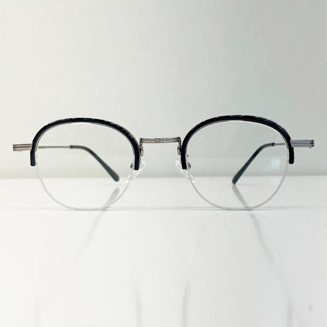 바나나2 하금테 무테 하프 컬러 메탈 라운드 안경테 5color