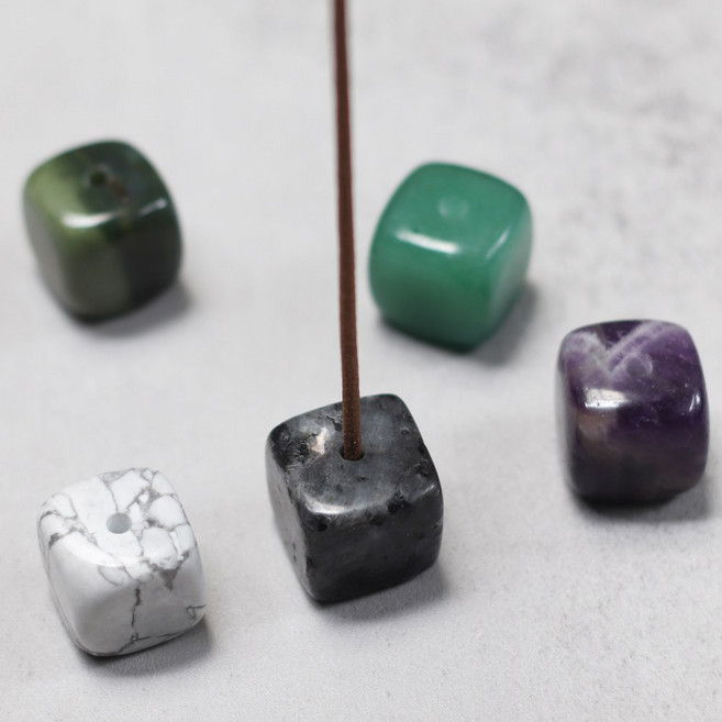 작고 귀여운 미니 원석 인센스 홀더 향꽂이, 매화석, 1개